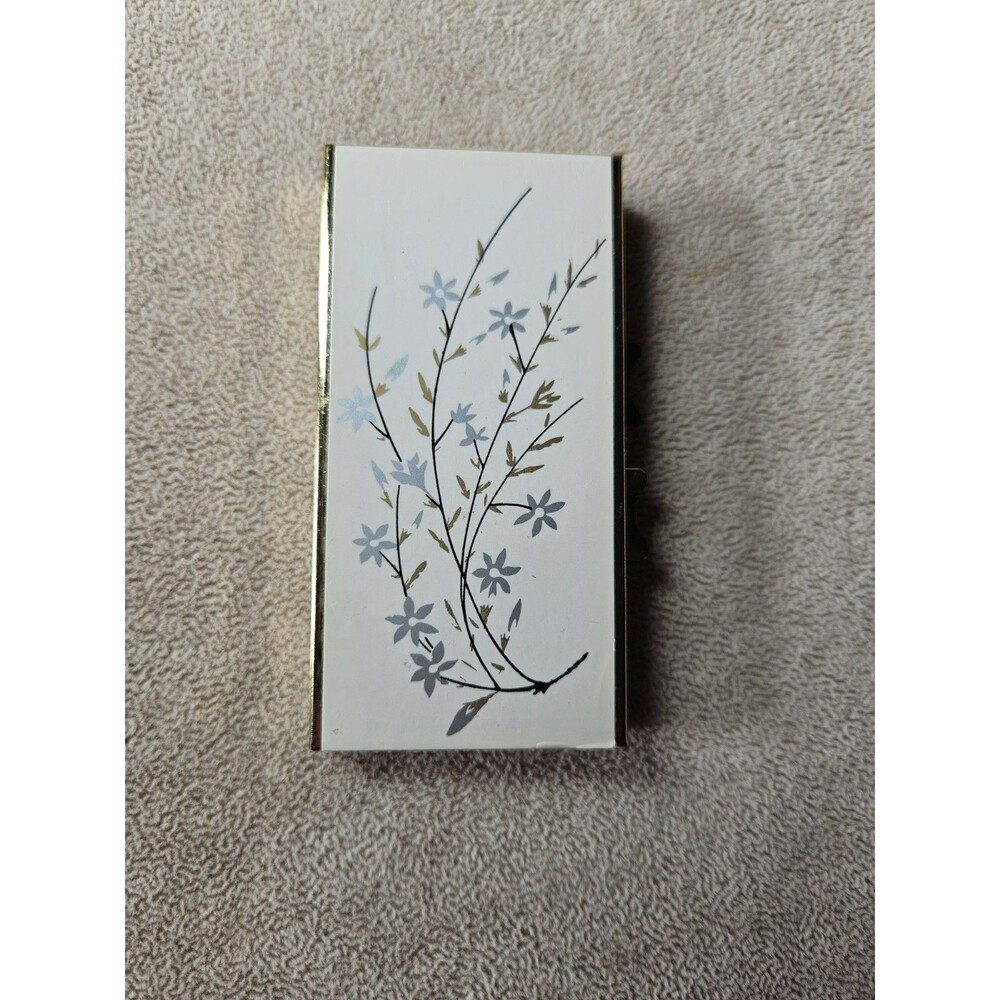 Vintage Floral Pattern Pill Box Hinged 7 Day Schedule Elegant Gold Tone